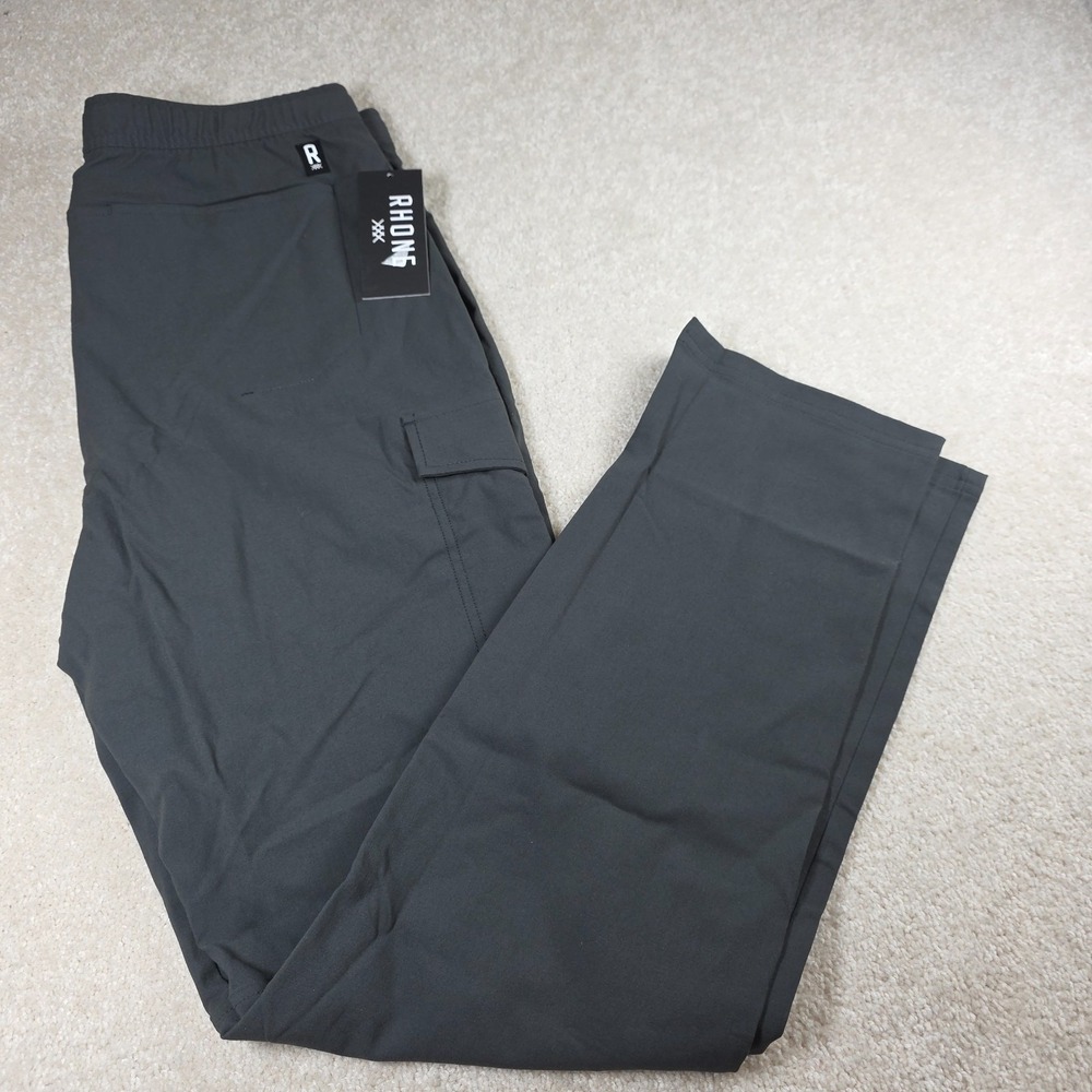 Rhone Pants Mens M Black Sand Stretch Slim Straight 32x31 Boathouse Cargo NWT